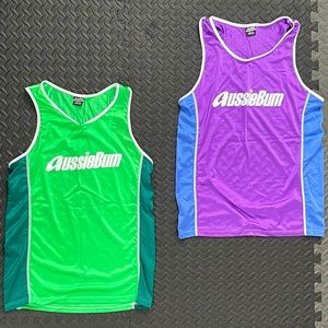 Aussiebum 100% Nylon Sleeveless Workout Tank Top (Lot of 2)